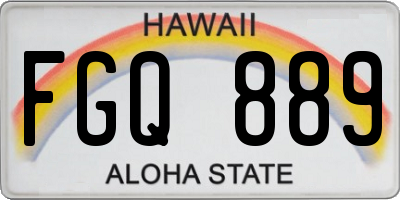 HI license plate FGQ889