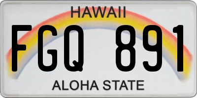 HI license plate FGQ891