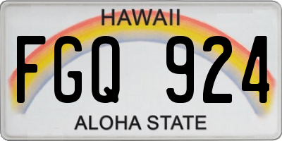 HI license plate FGQ924