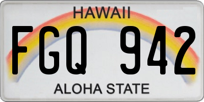 HI license plate FGQ942