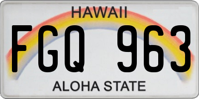 HI license plate FGQ963