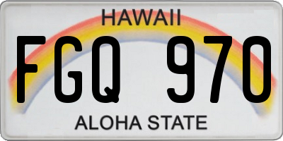 HI license plate FGQ970