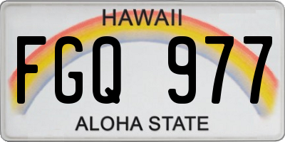 HI license plate FGQ977