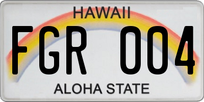HI license plate FGR004