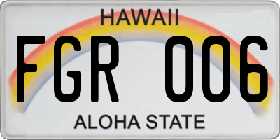 HI license plate FGR006