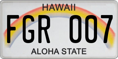 HI license plate FGR007
