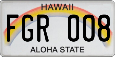 HI license plate FGR008