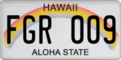 HI license plate FGR009