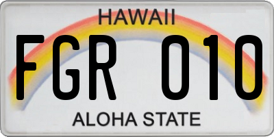 HI license plate FGR010