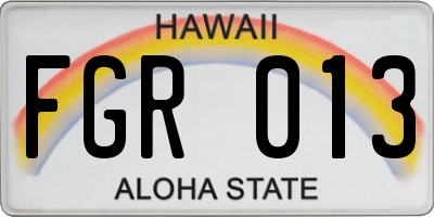 HI license plate FGR013
