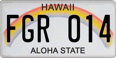 HI license plate FGR014
