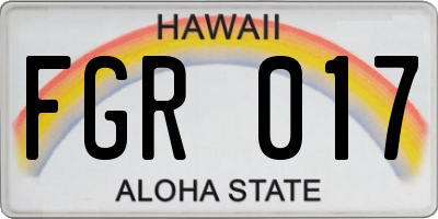 HI license plate FGR017