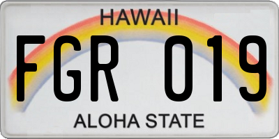 HI license plate FGR019