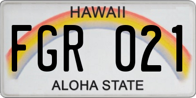 HI license plate FGR021