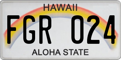 HI license plate FGR024