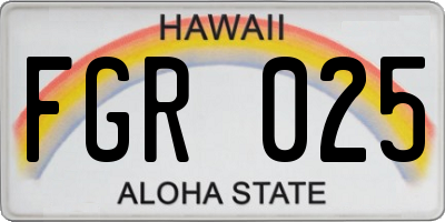 HI license plate FGR025