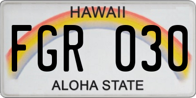 HI license plate FGR030