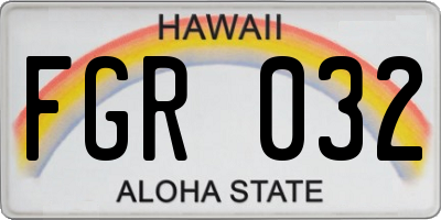 HI license plate FGR032