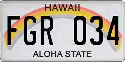 HI license plate FGR034