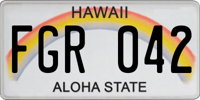 HI license plate FGR042