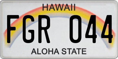 HI license plate FGR044