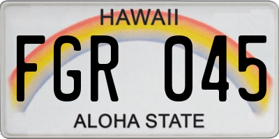 HI license plate FGR045