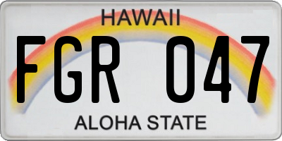 HI license plate FGR047