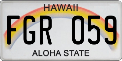 HI license plate FGR059