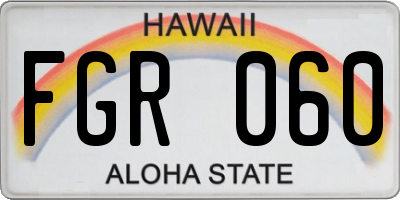HI license plate FGR060