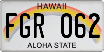 HI license plate FGR062