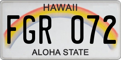 HI license plate FGR072