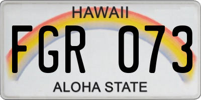 HI license plate FGR073
