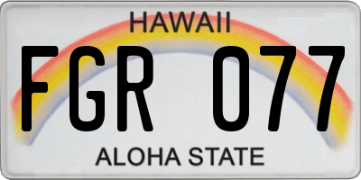 HI license plate FGR077