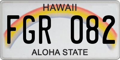 HI license plate FGR082