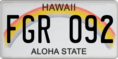 HI license plate FGR092