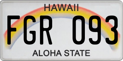 HI license plate FGR093