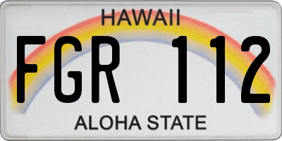 HI license plate FGR112