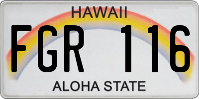 HI license plate FGR116