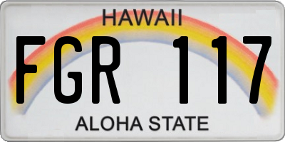 HI license plate FGR117