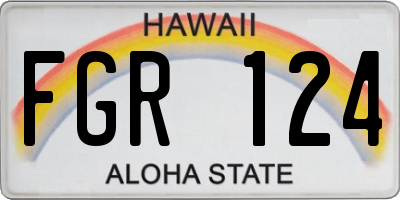 HI license plate FGR124