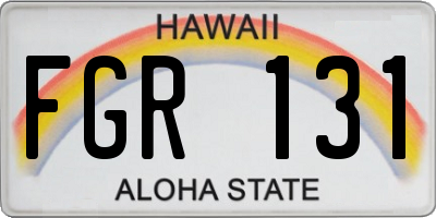 HI license plate FGR131