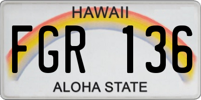 HI license plate FGR136