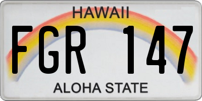 HI license plate FGR147