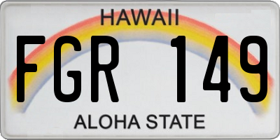 HI license plate FGR149