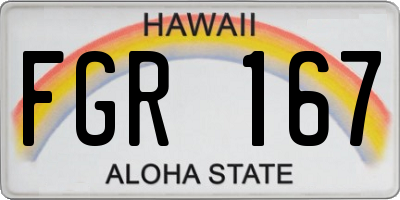 HI license plate FGR167