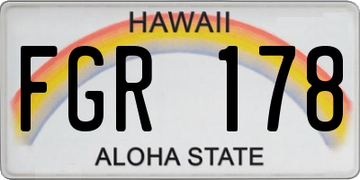 HI license plate FGR178