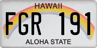 HI license plate FGR191