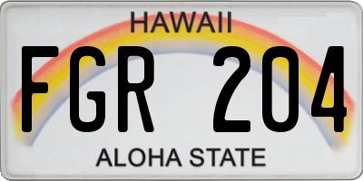 HI license plate FGR204