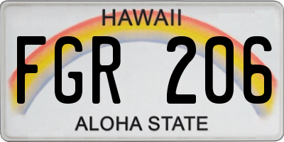 HI license plate FGR206