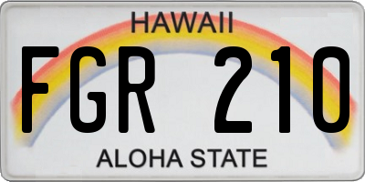 HI license plate FGR210
